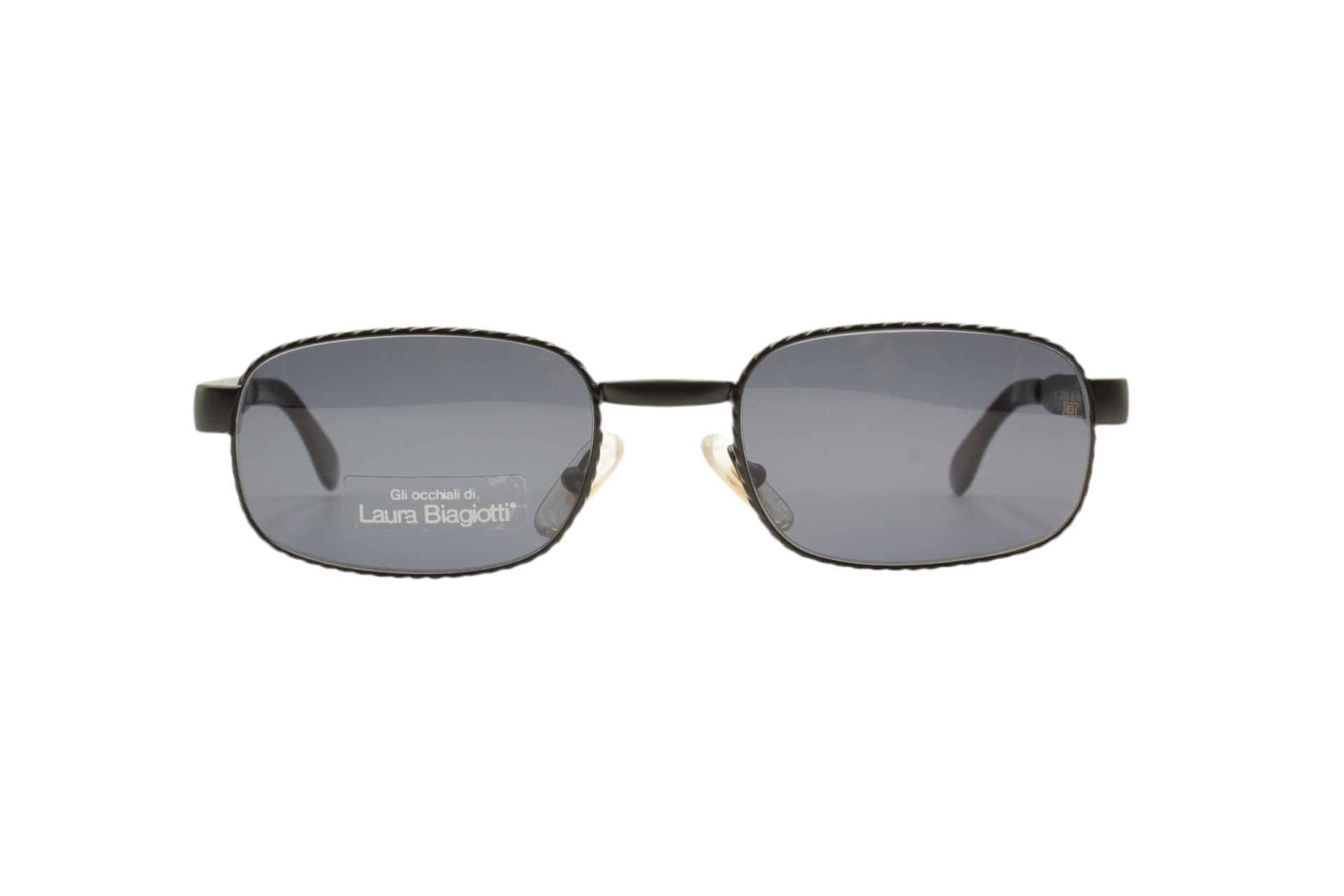 Lunettes De Soleil Laura Biagiotti - Monture Noire Rectangulaire, Occasion TB état